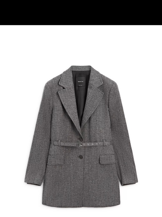 Massimo Dutti Jackets & Blazers - Massimo Dutti Gray Tailored Belted Blazer
